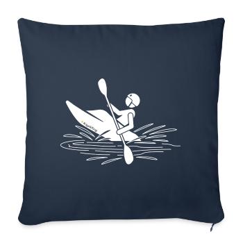 Kayak King - Hidden Message - Kayak Design - Sofa pillowcase 17,3'' x 17,3'' (45 x 45 cm) - navy - Front