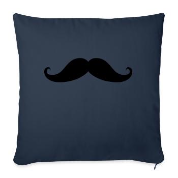 Schnurrbart - Sofakissenbezug 45 x 45 cm - Navy - Vorne