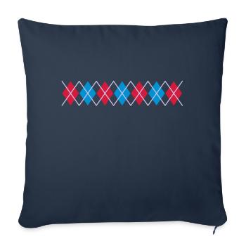 Norwegian Pattern Diamonds Checks Noël Noël - Housse de coussin décorative 45 x 45 cm - bleu marine - Devant