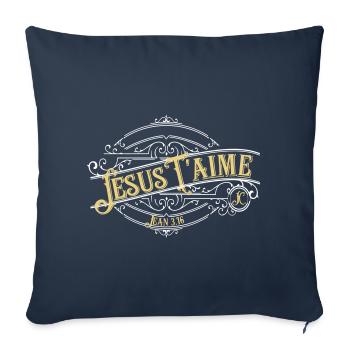 Jesus loves you - Sofa pillowcase 17,3'' x 17,3'' (45 x 45 cm) - navy - Front