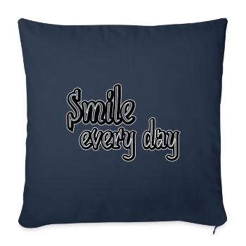 Smile every day - Sofakissenbezug 45 x 45 cm - Navy - Vorne