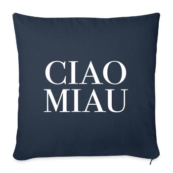 Les chats adorent CIAO MIAU - Housse de coussin décorative 45 x 45 cm - bleu marine - Devant