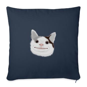 mème chat poli - Housse de coussin décorative 45 x 45 cm - bleu marine - Devant
