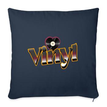 Vinyl Love - Sofa pillowcase 17,3'' x 17,3'' (45 x 45 cm) - navy - Front