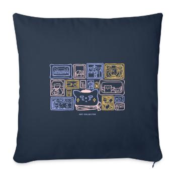 Cats Art Collector (Pastel Version) - Sofa pillowcase 17,3'' x 17,3'' (45 x 45 cm) - navy - Front