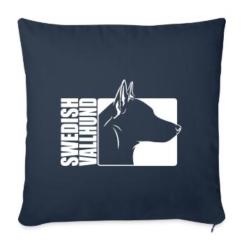 Suédois Vallhund Profil Chiens Chien Wilsigns - Housse de coussin décorative 45 x 45 cm - bleu marine - Devant