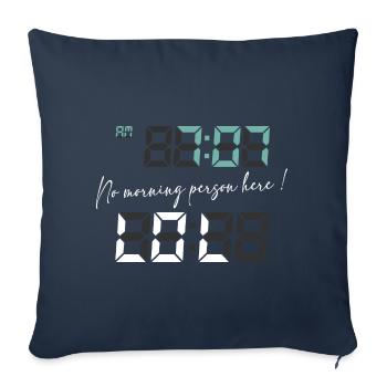Wake up to humor at 7:07 - Sofa pillowcase 17,3'' x 17,3'' (45 x 45 cm) - navy - Front