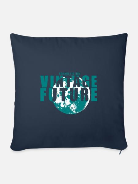 Science Fiction Vintage Future retro usedlook Mond - Sofakissenbezug 45 x 45 cm - Navy