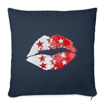 Kuss (Wallis) - Sofakissenbezug 45 x 45 cm - Navy - Vorne