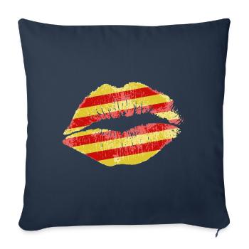 Kiss (Catalogne) - Housse de coussin décorative 45 x 45 cm - bleu marine - Devant