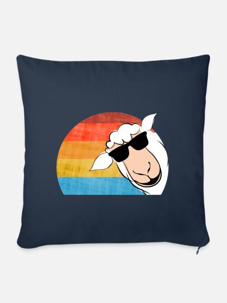 Schaf mit Sonnenbrille - Sofakissenbezug 45 x 45 cm - Navy
