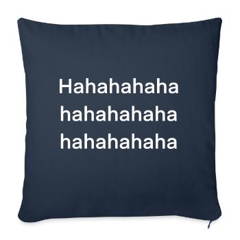 Yoga du rire Hahaha - Housse de coussin décorative 45 x 45 cm - bleu marine - Devant