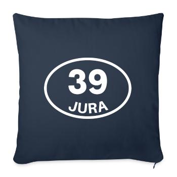 39 jura - Housse de coussin décorative 45 x 45 cm - bleu marine - Devant