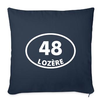 48 lozère - Housse de coussin décorative 45 x 45 cm - bleu marine - Devant
