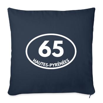 65 - Housse de coussin décorative 45 x 45 cm - bleu marine - Devant
