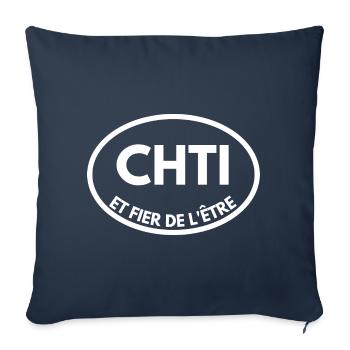 chti et fier de l'être - Housse de coussin décorative 45 x 45 cm - bleu marine - Devant
