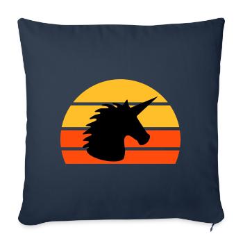Unicorn in front of a half-sun - Sofa pillowcase 17,3'' x 17,3'' (45 x 45 cm) - navy - Front