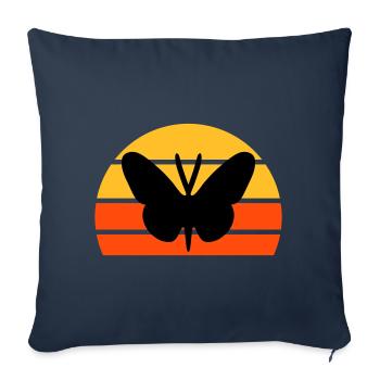 Butterfly in front of a half-sun - Sofa pillowcase 17,3'' x 17,3'' (45 x 45 cm) - navy - Front