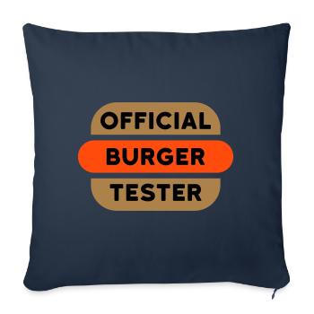 Testeur officiel de burger (burger avec garniture) - Housse de coussin décorative 45 x 45 cm - bleu marine - Devant