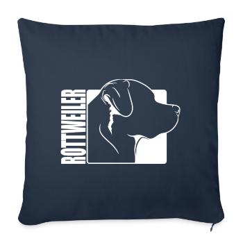 Rottweiler Profil Chiens Chien Wilsigns - Housse de coussin décorative 45 x 45 cm - bleu marine - Devant