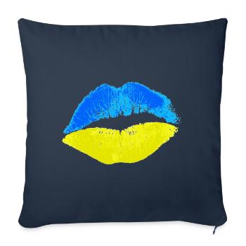 Kiss (Ukraine) - Housse de coussin décorative 45 x 45 cm - bleu marine - Devant