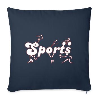 Sports - Housse de coussin décorative 45 x 45 cm - bleu marine - Devant