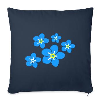 Vergiss mich nicht Blume2 - Sofakissenbezug 45 x 45 cm - Navy - Vorne