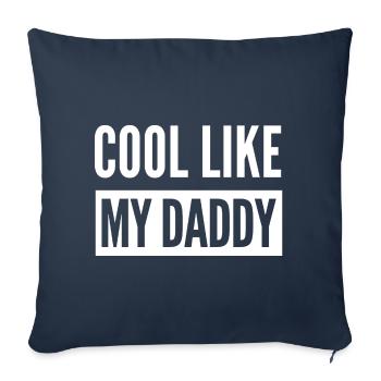 COOL COMME MON PAPA - Housse de coussin décorative 45 x 45 cm - bleu marine - Devant