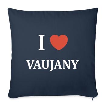 i love Vaujany - Housse de coussin décorative 45 x 45 cm - bleu marine - Devant