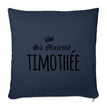 Sa majesté Timothée - Housse de coussin décorative 45 x 45 cm - bleu marine - Devant
