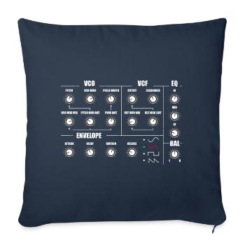 Synthesizer, Recording Studio, Waveform, Synthesis, Electro - Sofa pillowcase 17,3'' x 17,3'' (45 x 45 cm) - navy - Front