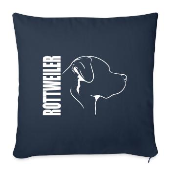 Rottweiler Profil Chiens Chien Wilsigns - Housse de coussin décorative 45 x 45 cm - bleu marine - Devant