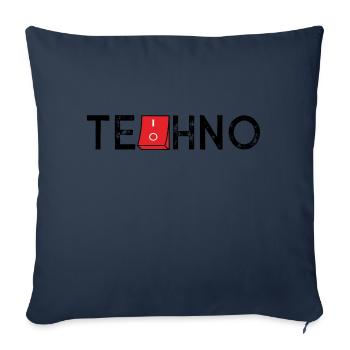 Techno On Off - Sofakissenbezug 45 x 45 cm - Navy - Vorne