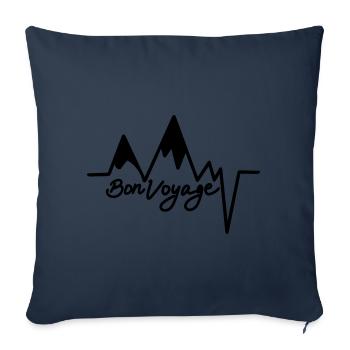 Bon voyage Bon voyage - Housse de coussin décorative 45 x 45 cm - bleu marine - Devant