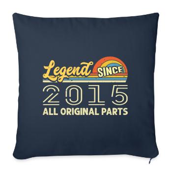 Légendaire depuis 2015 Anniversaire 2015 Millésime 2015 - Housse de coussin décorative 45 x 45 cm - bleu marine - Devant