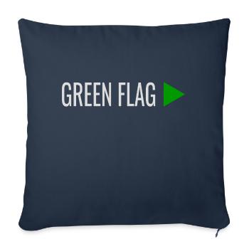 Signes de relation DRAPEAU VERT - Housse de coussin décorative 45 x 45 cm - bleu marine - Devant