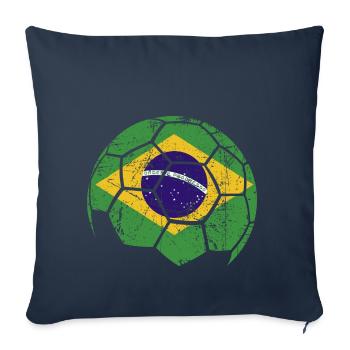Brazil Soccer Ball Fußball - Sofakissenbezug 45 x 45 cm - Navy - Vorne