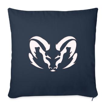 Cadeau de tatouage zodiacal Bélier - Housse de coussin décorative 45 x 45 cm - bleu marine - Devant