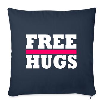 Free Hugs - Housse de coussin décorative 45 x 45 cm - bleu marine - Devant