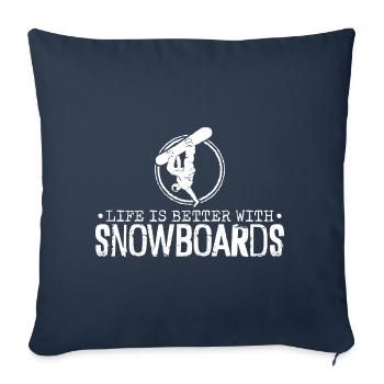 Snowboard Snowboard Holiday Snowboarding Snowboarder - Sofa pillowcase 17,3'' x 17,3'' (45 x 45 cm) - navy - Front