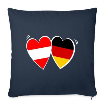 Amour autrichien allemand - Housse de coussin décorative 45 x 45 cm - bleu marine - Devant
