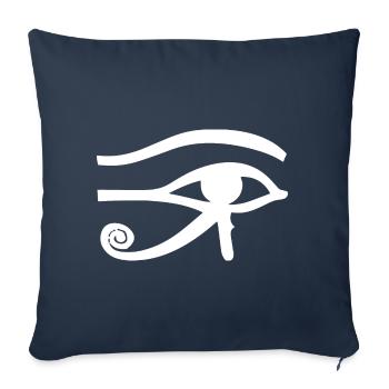 L’œil de Ra - Housse de coussin décorative 45 x 45 cm - bleu marine - Devant
