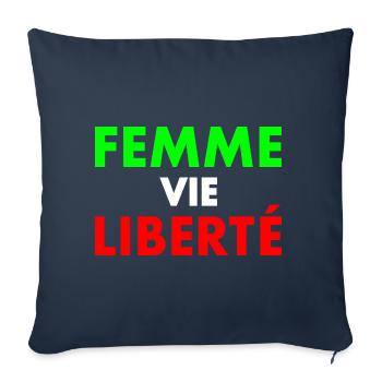 Woman life freedom - Sofa pillowcase 17,3'' x 17,3'' (45 x 45 cm) - navy - Front