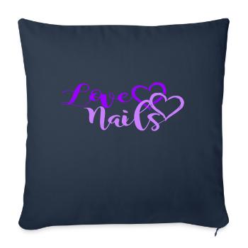 Love Nails Nageldesign Nagelstudio Nails et Beaut - Housse de coussin décorative 45 x 45 cm - bleu marine - Devant