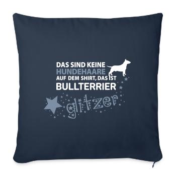 BULLTERRIER Glitzer - Sofakissenbezug 45 x 45 cm - Navy - Vorne