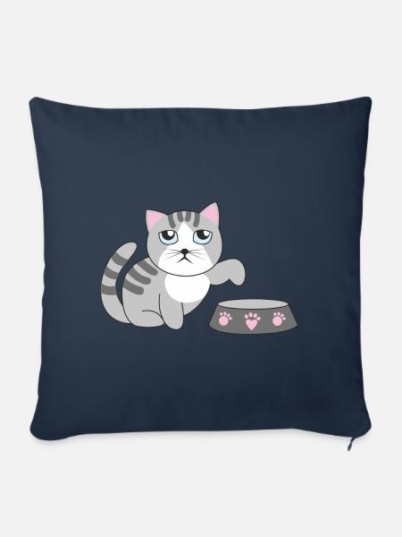 Hungrige Katze - Sofakissenbezug 45 x 45 cm - Navy