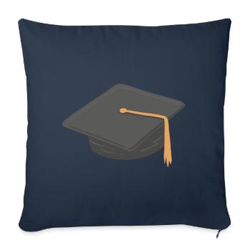 School University Graduation Hat Symbol - Sofa pillowcase 17,3'' x 17,3'' (45 x 45 cm) - navy - Front