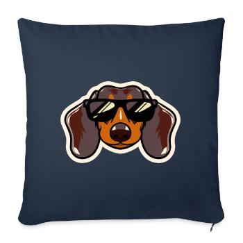 Retro Dachshund Holiday Dog Lovers - Sofa pillowcase 17,3'' x 17,3'' (45 x 45 cm) - navy - Front