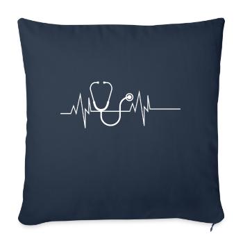 Stethoskop Herzschlag - Sofakissenbezug 45 x 45 cm - Navy - Vorne