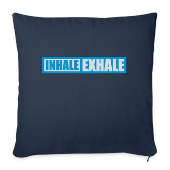 inhale exhale yoga quote - Sofa pillowcase 17,3'' x 17,3'' (45 x 45 cm) - navy - Front